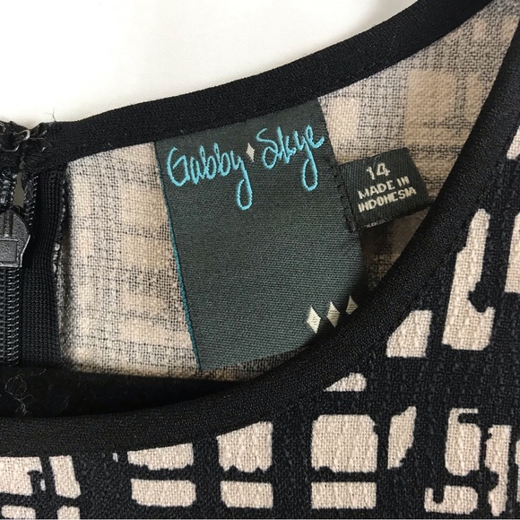 Gabby Skye Tan/Black Mixed Print Dress - Picture 5 of 16